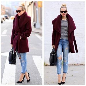 T Tahari Marla Shawl-Collar Wrap Coat